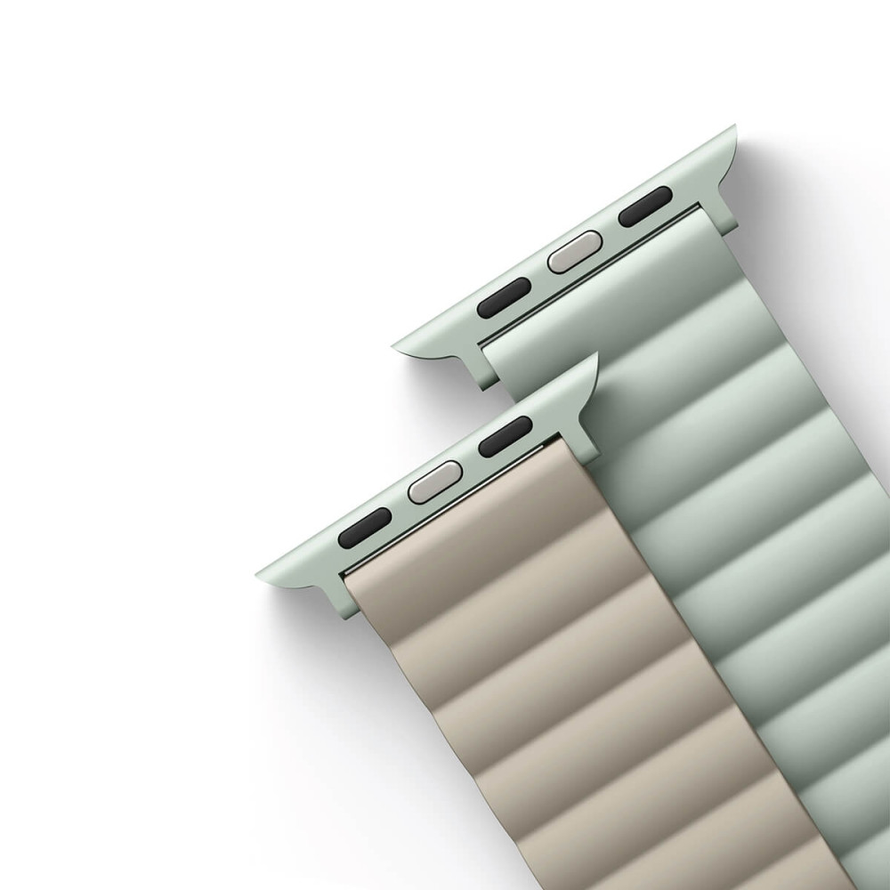 Uniq Revix Μαγνητικό Λουράκι Premium Σιλικόνης Apple Watch Ultra/SE/11/10/9/8/7/6/5/4 (49/46/45/44mm) - Sage / Beige (UNIQ-45MM-REVSAGBEG)