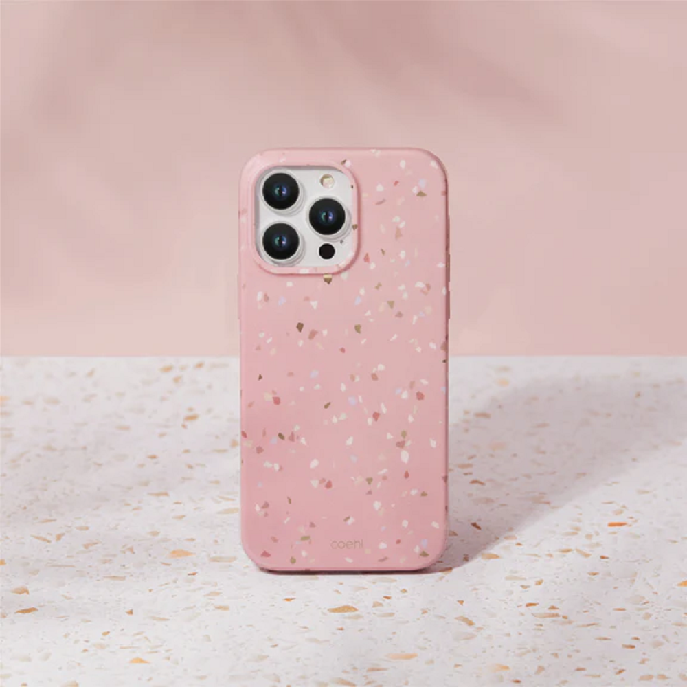 Uniq Coehl Terrazzo - Ανθεκτική Θήκη Superior Hybrid - Apple iPhone 14 Pro - Coral Pink (UNIQ-IP6.1P(2022)-TEZCPK)