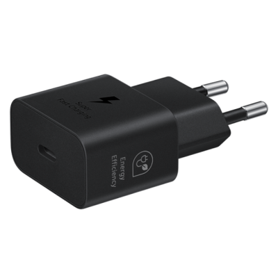 Official Samsung T2510 Fast Travel Charger - Ταχυφορτιστής Ταξιδιού / Αντάπτορας με 1 x Type-C - 25W - Black (EP-T2510NBEGEU)