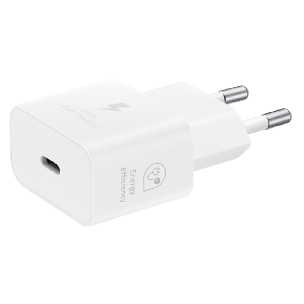 Official Samsung T2510 Fast Travel Charger - Ταχυφορτιστής Ταξιδιού / Αντάπτορας με 1 x Type-C - 25W - White (EP-T2510NWEGEU)