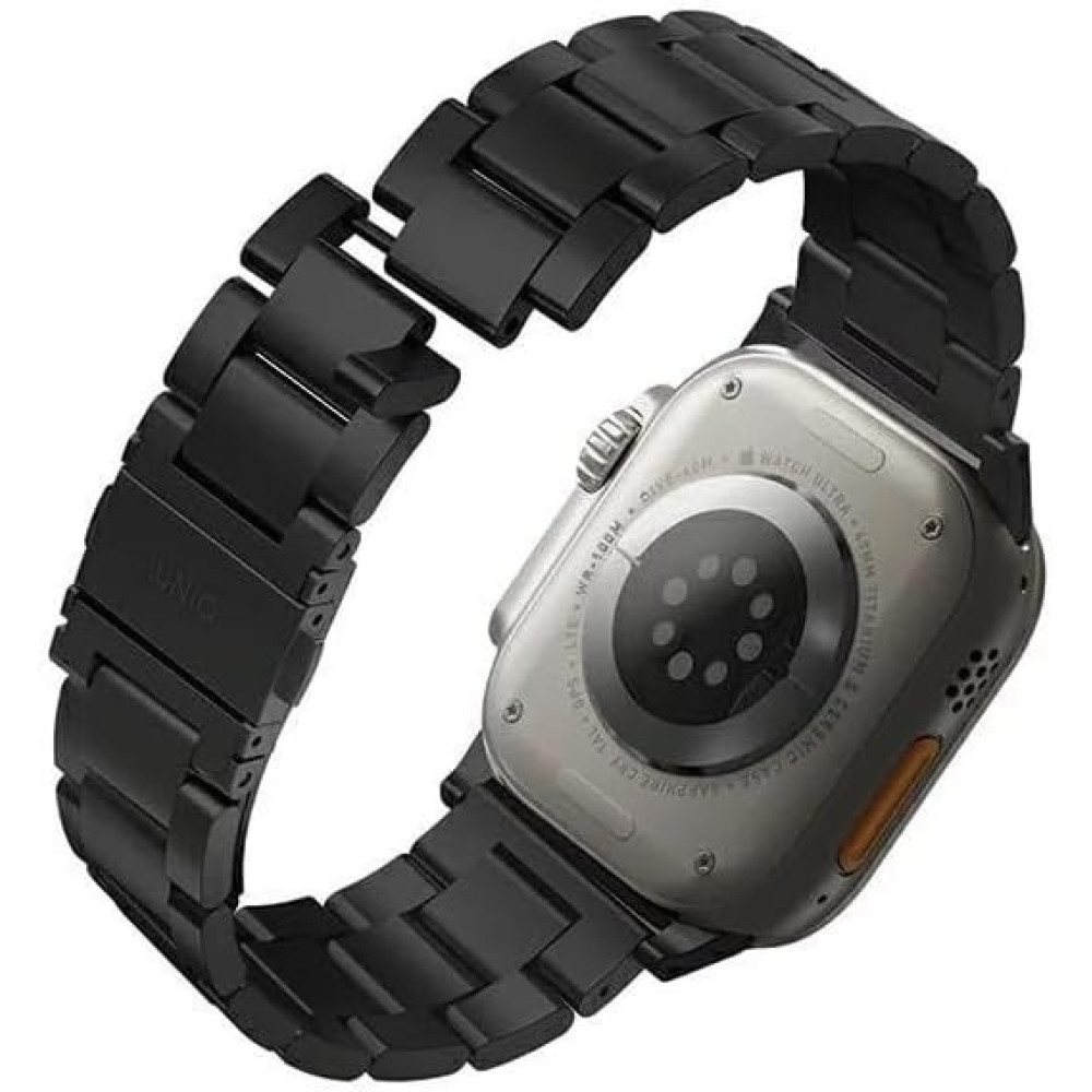 Uniq Osta Stainless Steel Band - Μεταλλικό Λουράκι από Ανοξείδωτο Ατσάλι - Apple Watch Ultra/SE/11/10/9/8/7/6/5/4 (49/46/45/44mm) - Black (UNIQ-49MM-OSTABLK)
