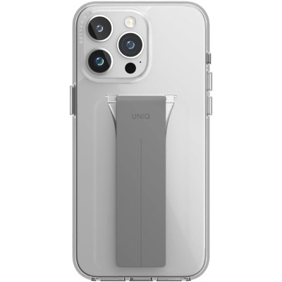 Uniq Heldro Mount Plus - Ανθεκτική Διάφανη Θήκη με Kickstand / Λουράκι Χειρός & Μαγνητικό Finger Holder - Apple iPhone 15 Pro - Crystal Clear (UNIQ-IP6.1P(2023)-HELMCLR)