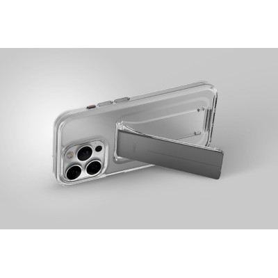 Θήκη Apple iPhone 15 Pro Max - Uniq Heldro Mount Plus Ανθεκτική Διάφανη με Kickstand / Λουράκι Χειρός & Μαγνητικό Finger Holder - Crystal Clear (UNIQ-IP6.7P(2023)-HELMCLR)