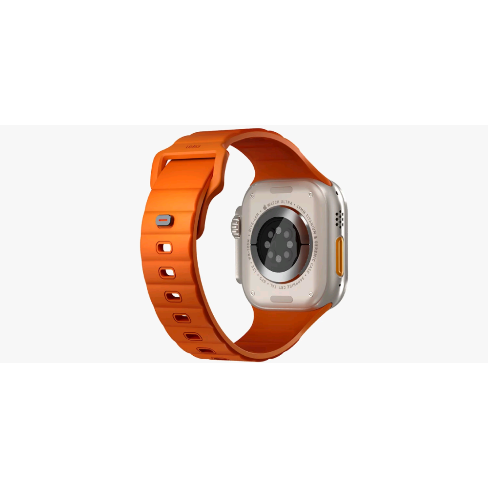 Uniq Stride - Ανθεκτικό Αδιάβροχο Λουράκι από Premium Καουτσούκ FKM - Apple Watch Ultra/SE/11/10/9/8/7/6/5/4 (49/46/45/44mm) - Volt Orange (UNIQ-49MM-STRIVORG)