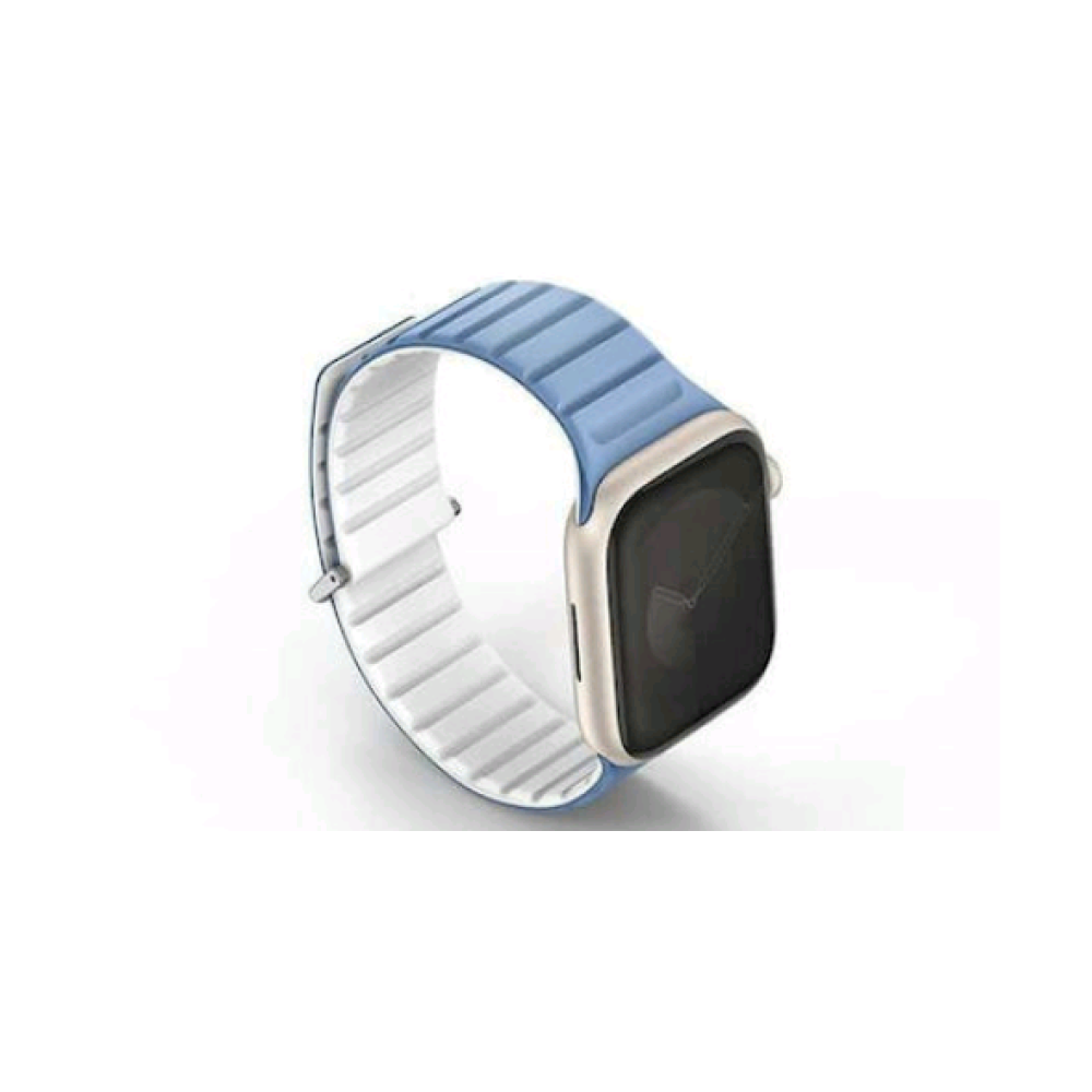 Uniq Revix Evo - Αναστρέψιμο Μαγνητικό Λουράκι Premium Σιλικόνης - Apple Watch SE/11/10/9/8/7/6/5/4 (42/41/40mm) - Powder Blue / White (UNIQ-41MM-REVEPBLUWHT)