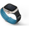 Λουράκι Apple Watch Ultra/SE/11/10/9/8/7/6/5/4 (49/46/45/44mm) - Uniq Revix Evo Αναστρέψιμο Μαγνητικό από Premium Σιλικόνη - Pacific Blue / Black (UNIQ-49MM-REVEPCBLUBLK)