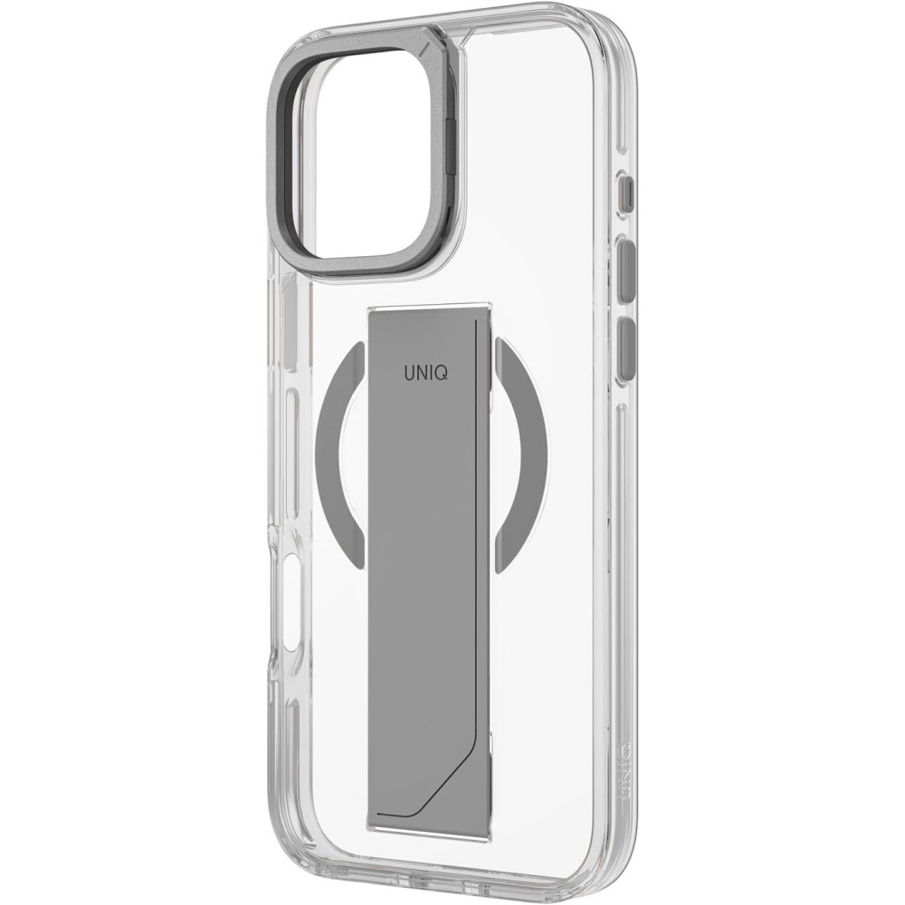 Θήκη iPhone 16 Pro Uniq Heldro Max Διάφανη με FlexGrip / KickStand & MagSafe - Clear (UNIQ-IP6.3P(2024)-HELMMCLR)