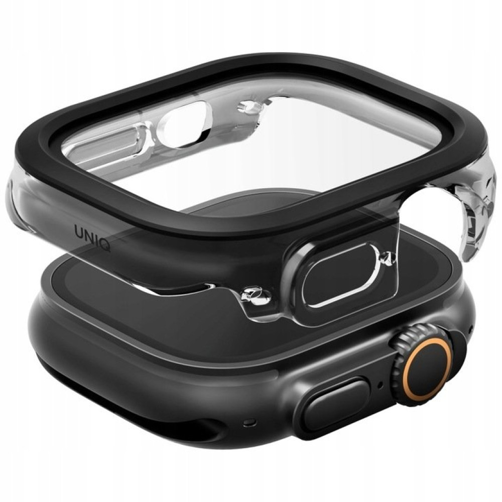 Θήκη Apple Watch Ultra 3 / Ultra 2 / Ultra 1 49mm Uniq Voute με Tempered Glass - Jet Black (UNIQ-49MM-VOUJBLK)