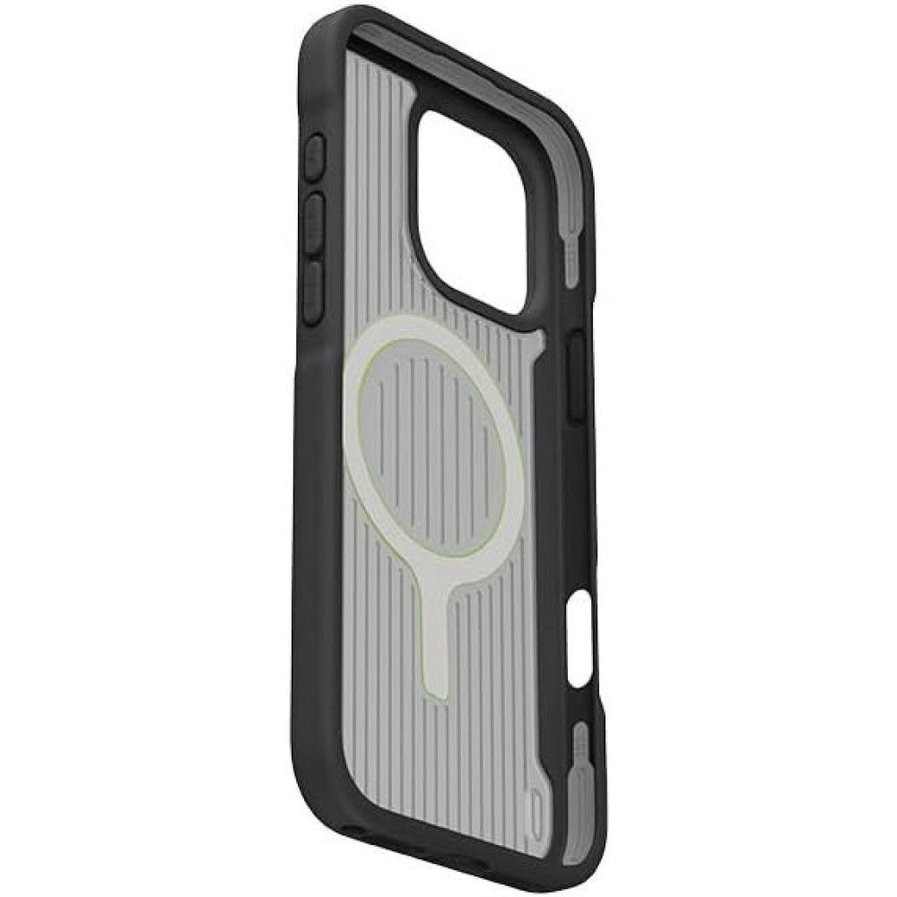 Θήκη iPhone 16 Pro Uniq Combat Active Ανθεκτική με MagSafe & Ανακλαστικό Λουράκι Χειρός - Charcoal Black (UNIQ-IP6.3P(2024)-COMAMCBLK)