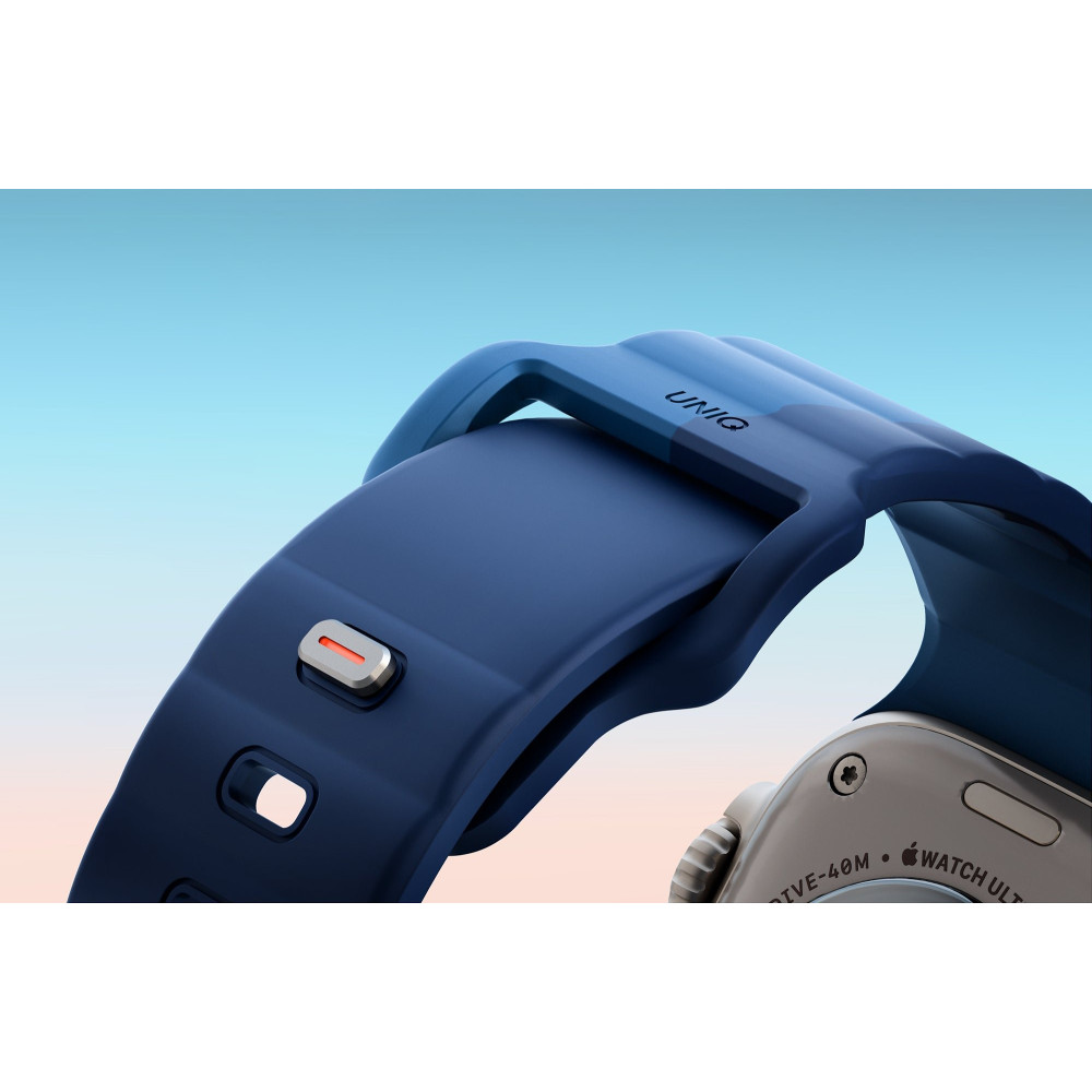 Λουράκι Apple Watch Ultra/SE/11/10/9/8/7/6/5/4 (49/46/45/44mm) Uniq Stride Designer Edition Ανθεκτικό Αδιάβροχο από Premium Καουτσούκ FKM - Storm / Aegean Blue (UNIQ-49MM-STRDESTMABU)