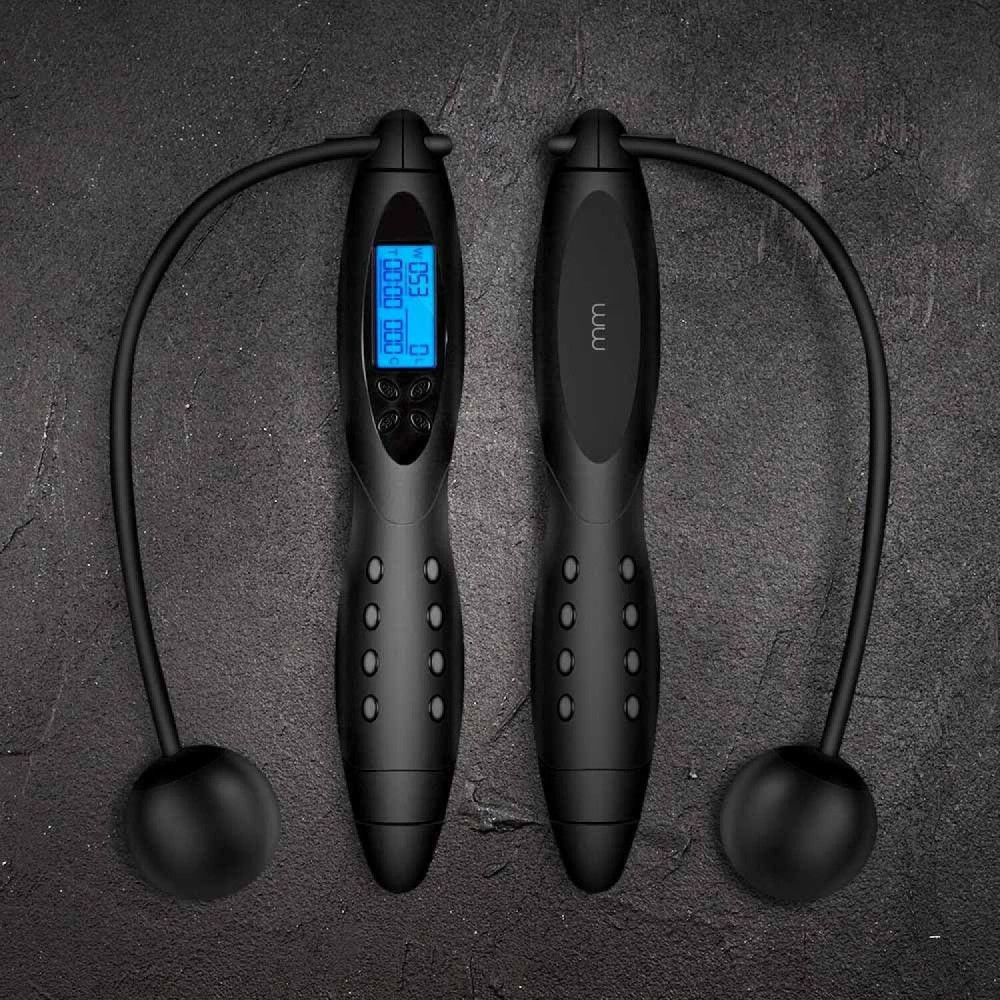 Σχοινάκι Γυμναστικής MikaMax Wireless Jumping Rope Ασύρματο με Ψηφιακή Οθόνη - Black (8719481357757)