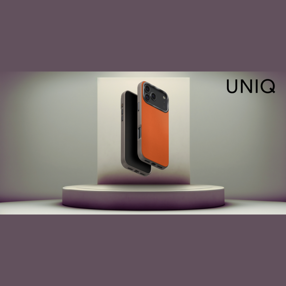 Θήκη iPhone 17 Pro Uniq Lyden Duo Series MagClick Ανθεκτική με MagSafe από Premium Vegan Δέρμα & Μεταλλικό Πλαίσιο Κάμερας - Flame Orange / Flint Grey (UNIQ-IP6.3P(2025)-LDSFORGFGRY)
