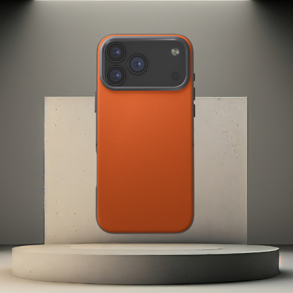 Θήκη iPhone 17 Pro Uniq Lyden Duo Series MagClick Ανθεκτική με MagSafe από Premium Vegan Δέρμα & Μεταλλικό Πλαίσιο Κάμερας - Flame Orange / Flint Grey (UNIQ-IP6.3P(2025)-LDSFORGFGRY)