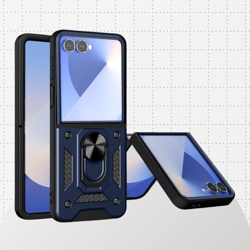 Θήκη Samsung Galaxy Z Flip7 Techsuit CamShield Ανθεκτική με Μεταλλικό Ring Holder - Blue (5949419282100)