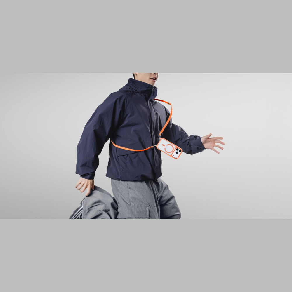 Θήκη iPhone 17 Pro MagEasy Roam M Ανθεκτική Διάφανη με MagSafe & Αποσπώμενο Λουράκι Λαιμού - Coral (MPH17P165CL25)