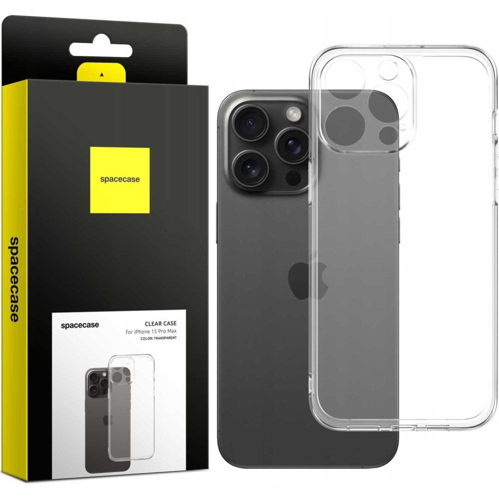 Θήκη iPhone 15 Pro Max Spacecase Clear Case Διάφανη Σιλικόνης 1mm - Transparent (5905719106355)