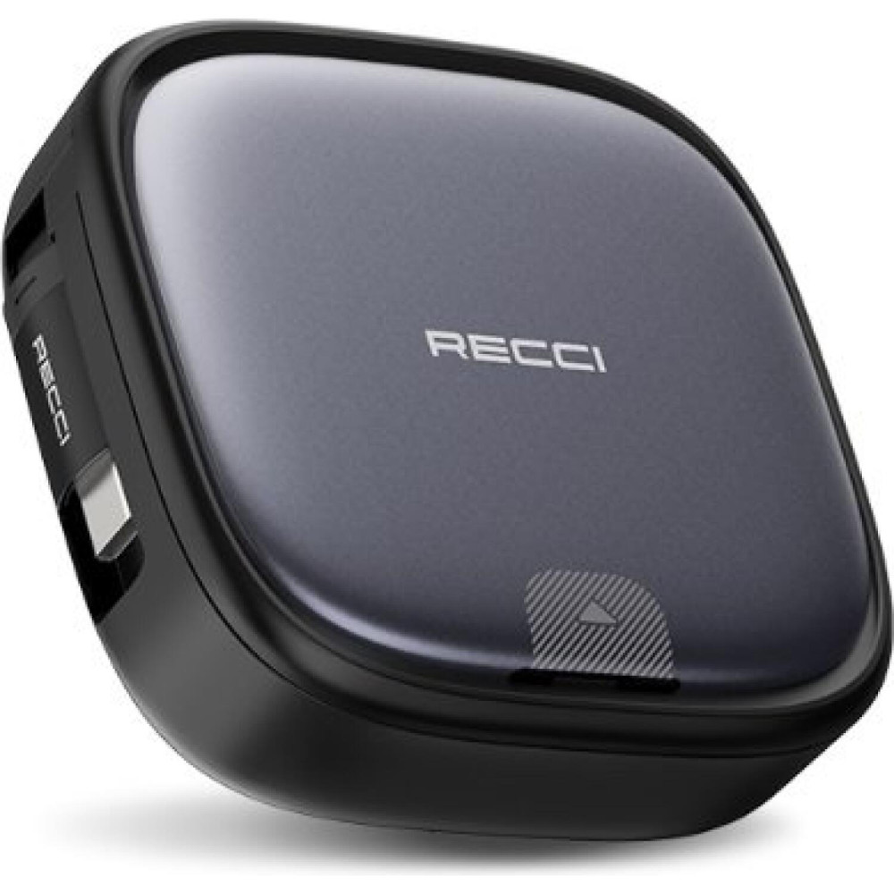 Καλώδιο Type-C Recci Retractable Πτυσσόμενο RS36T 4 in 1 Φόρτισης & Μεταφοράς Δεδομένων με KickStand σε Type-C / Lightning / USB-A / MicroUSB 65W 100cm - Black (6955482531501)