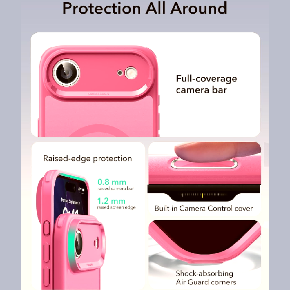 Θήκη iPhone Air ESR Classic Hybrid Magnetic Ανθεκτική με MagSafe & Κάλυμμα για Camera Control - Frosted Pink (4894240288139)