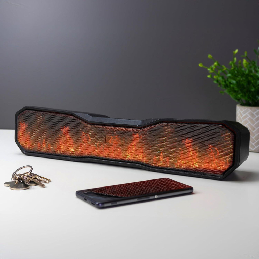 Ηχείο The Source RED5 Wireless Flame Speaker TWS Ασύρματο Φορητό Bluetooth με LED RGB Πολύχρωμο Εφέ Φλόγας - Black (5056327920656)