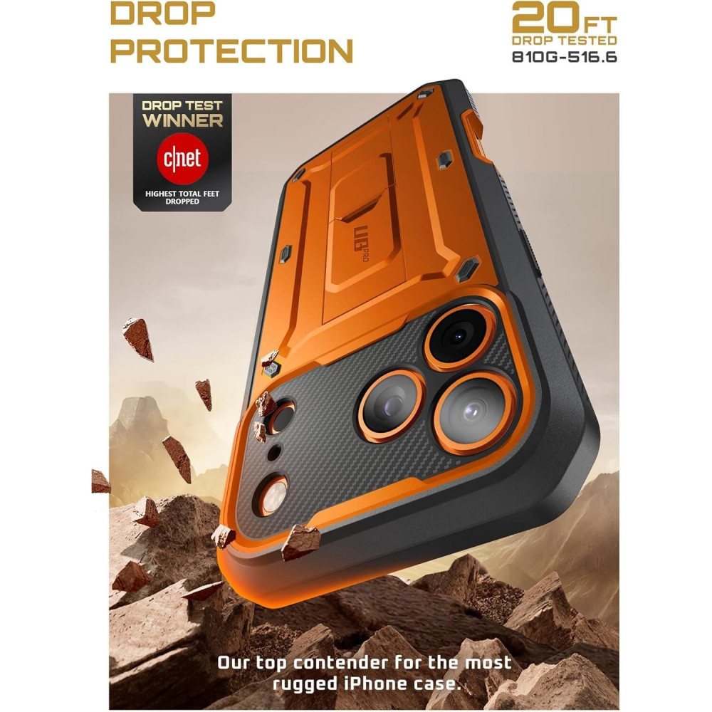 Θήκη iPhone 17 Pro Max Supcase Unicorn Beetle Pro Ανθεκτική Full Body 360° με KickStand - Coral (843439159846)