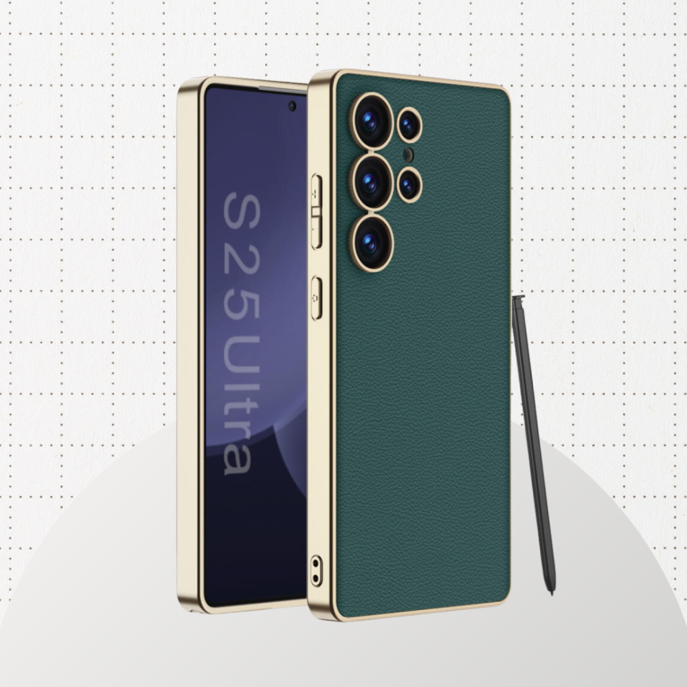 Θήκη Samsung Galaxy S25 Ultra Bodycell Plating Leather Backcover Σκληρή με TPU Bumper - Green (5206015084089)