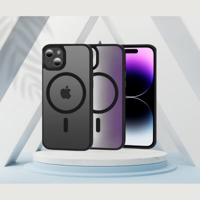 Θήκη iPhone 13 Bodycell MagSafe Backcover Σκληρή Ημιδιάφανη με MagSafe - Matte Black (5206015083655)