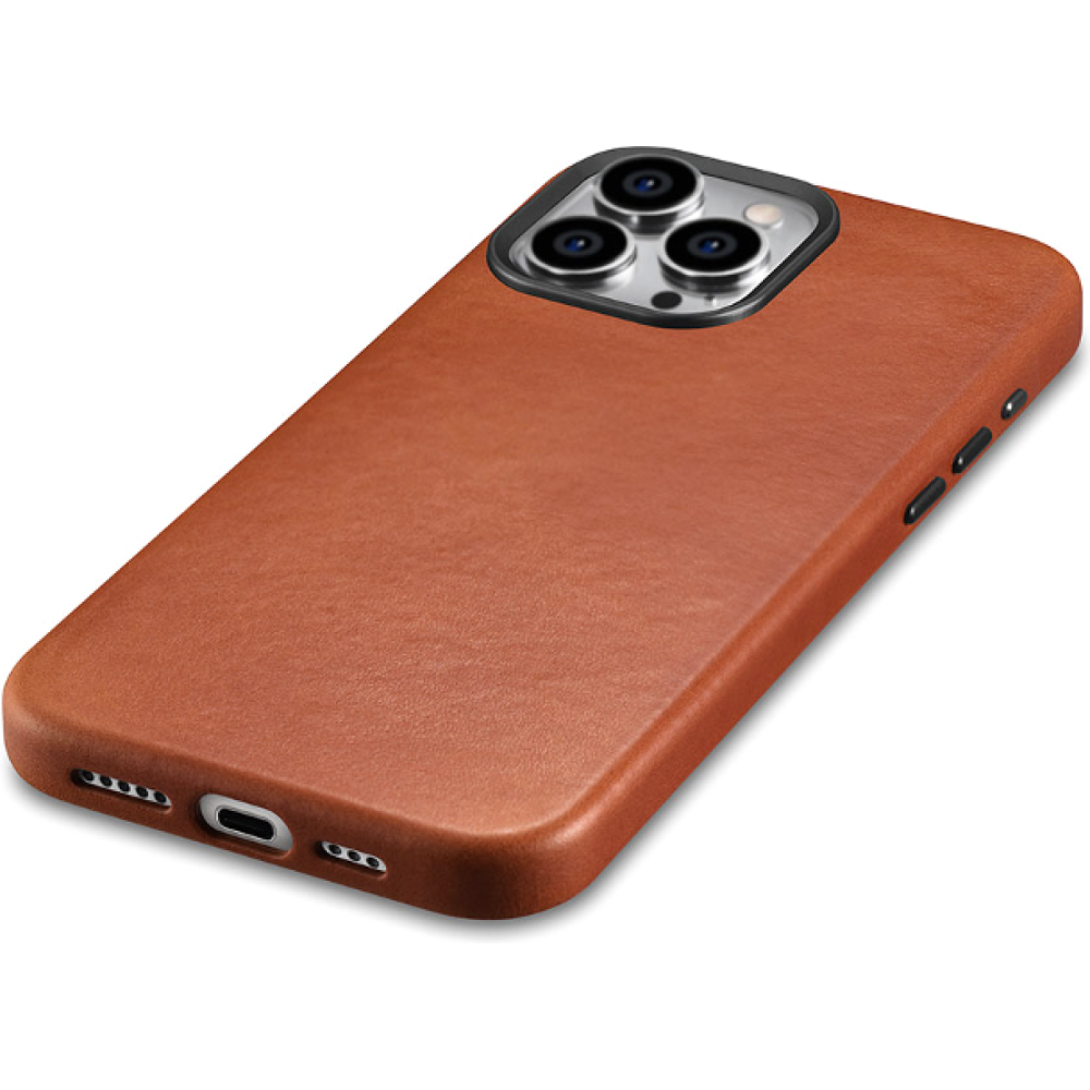 Θήκη iPhone 15 Pro Max iCarer Leather Back Case Δερμάτινη με MagSafe - Retro Brown (WMI15230604-SN)