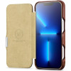 Θήκη iPhone 16 Pro iCarer Vintage Series Side-Open Flip Σκληρή Δερμάτινη με MagSafe - Retro Brown (WMI16240714-SN)