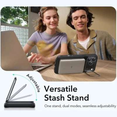 Θήκη iPhone 17 Pro ESR Classic Hybrid Magnetic with Stash Stand Ανθεκτική με MagSafe / Kickstand & Κάλυμμα για Camera Control - Clear / Black (4894240283356)