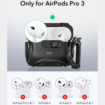 Θήκη AirPods Pro 3rd Gen ESR Cyber FlickLock Magnetic Ανθεκτική με MagSafe - Black (4894240289204)