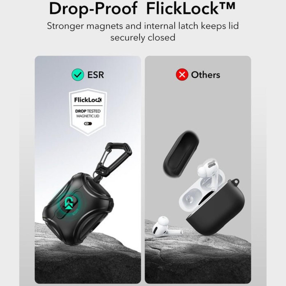 Θήκη AirPods Pro 3rd Gen ESR Cyber FlickLock Magnetic Ανθεκτική με MagSafe - Black (4894240289204)