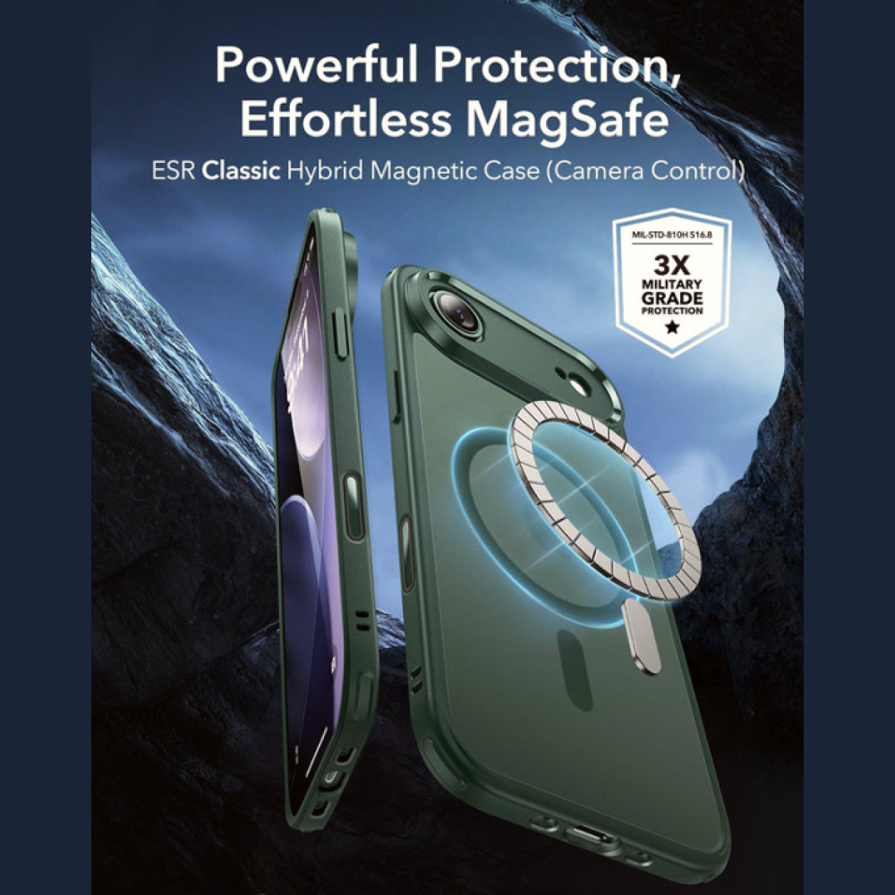 Θήκη iPhone Air ESR Classic Hybrid Magnetic Ανθεκτική με MagSafe & Κάλυμμα για Camera Control - Frosted Green (4894240289297)