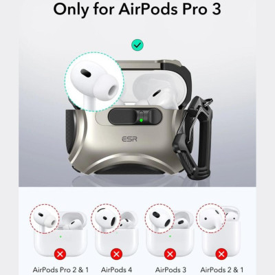 Θήκη AirPods Pro 3rd Gen ESR Cyber FlickLock Magnetic Ανθεκτική με MagSafe - Titanium (4894240289242)