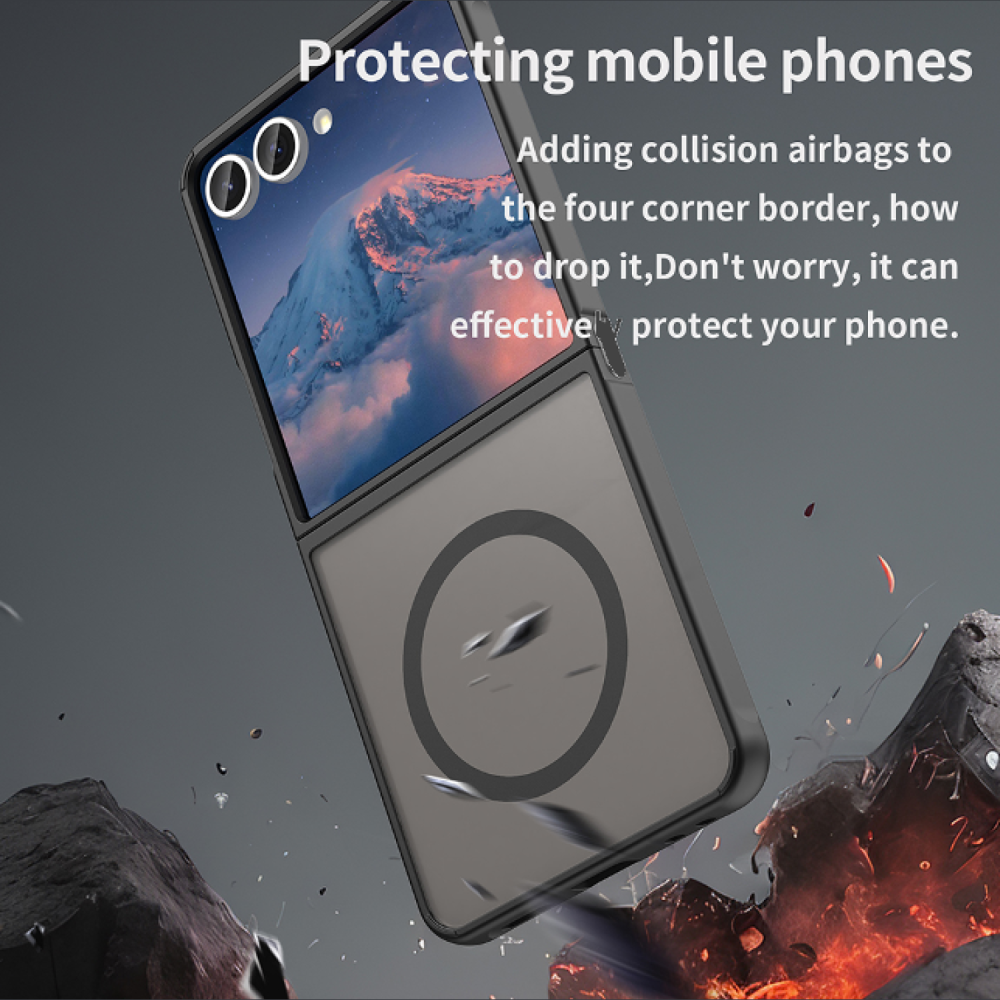 Θήκη Samsung Galaxy Z Flip7 Techsuit HaloFrost II MagSafe Σκληρή Ημιδιάφανη με MagSafe - Black (5949419296176)