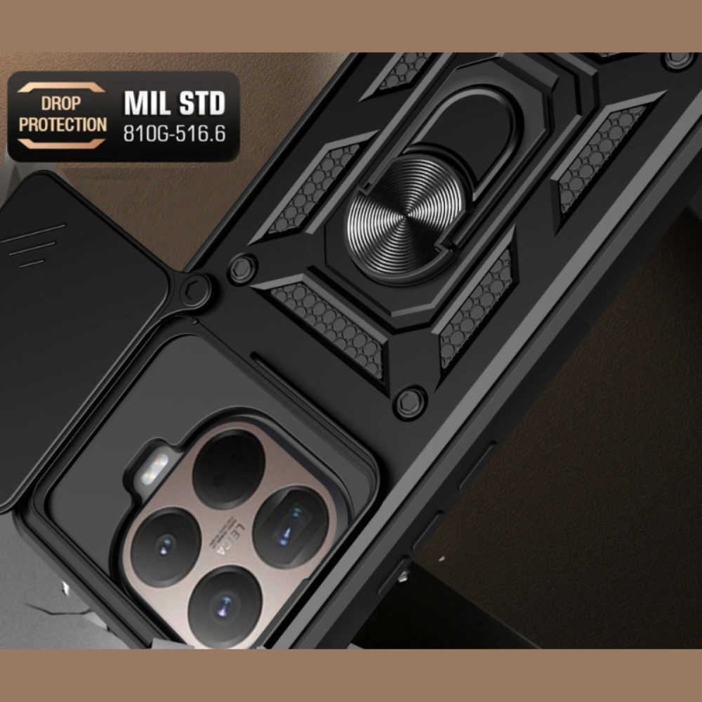 Θήκη Xiaomi 15T Pro Tech-Protect Camshield Pro Ανθεκτική με Κάλυμμα για την Κάμερα & Ring Holder - Black (5906302334704)