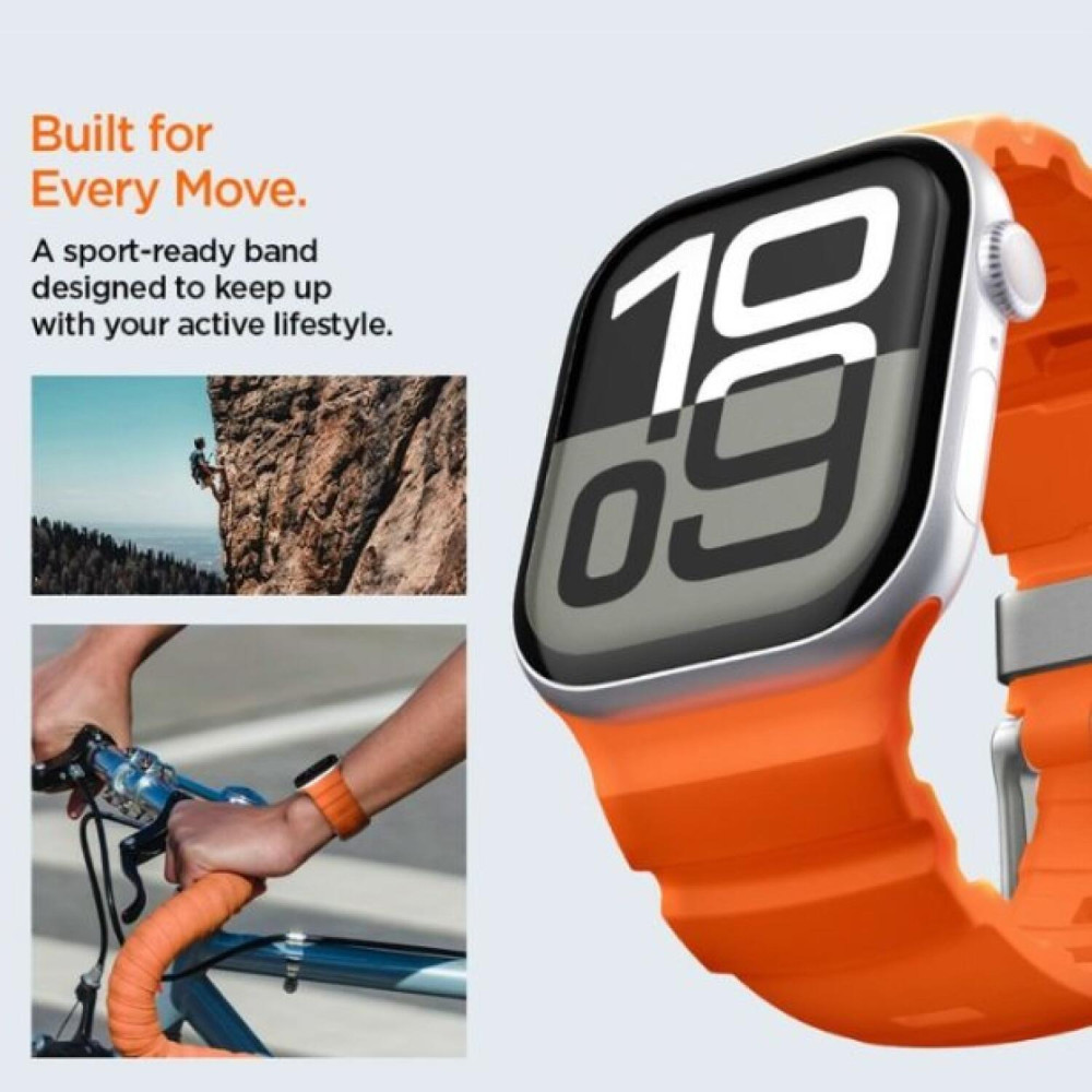 Λουράκι Apple Watch Ultra/SE/11/10/9/8/7/6/5/4 (49/46/45/44mm) Spigen WBS2 Σιλικόνης - Orange (AMP10509)