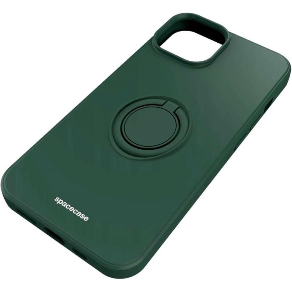Θήκη iPhone 14 Spacecase Silicone Ring Σιλικόνης με Μεταλλικό Μαγνητικό Ring Holder - Dark Green (5905719013523)