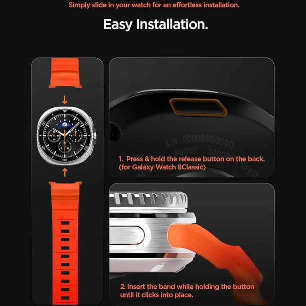 Λουράκι Samsung Galaxy Watch 8 Classic / Watch 8 (46/44/40mm) Spigen WBS2 Σιλικόνης - Orange (AMP10152)