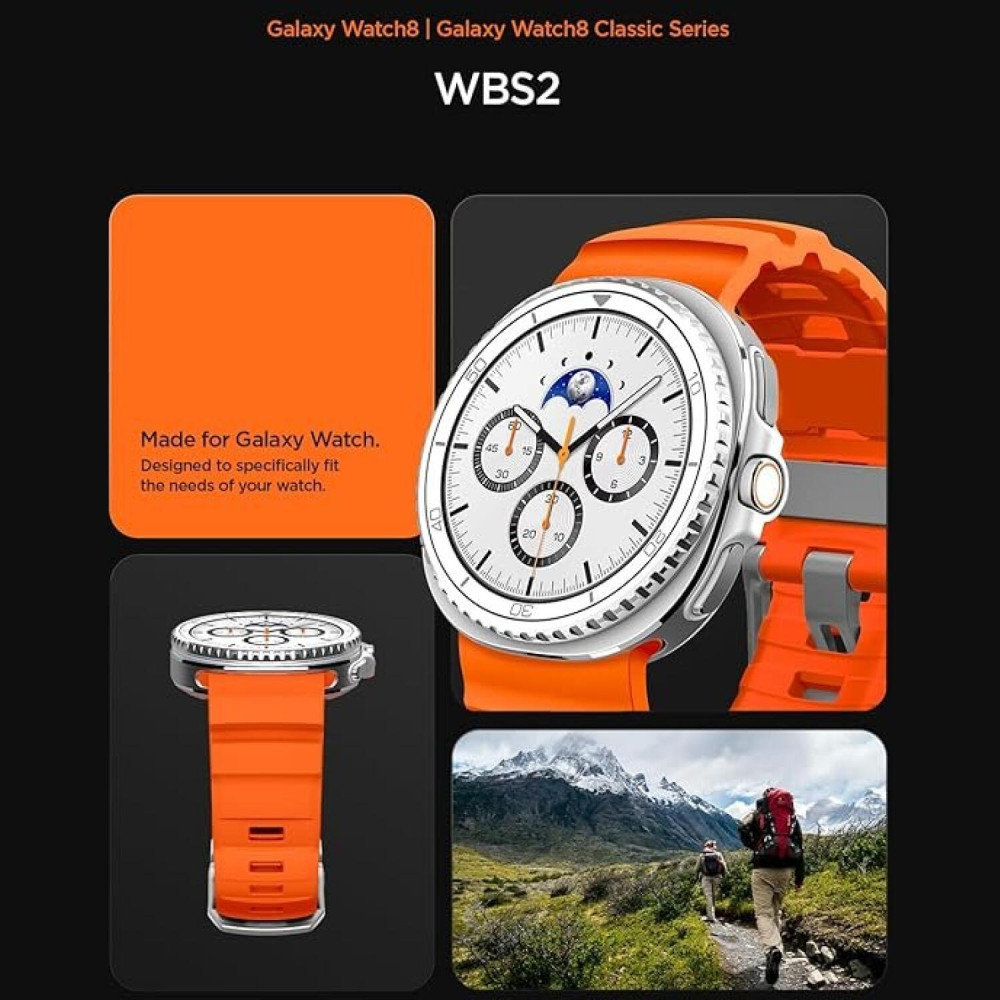 Λουράκι Samsung Galaxy Watch 8 Classic / Watch 8 (46/44/40mm) Spigen WBS2 Σιλικόνης - Orange (AMP10152)