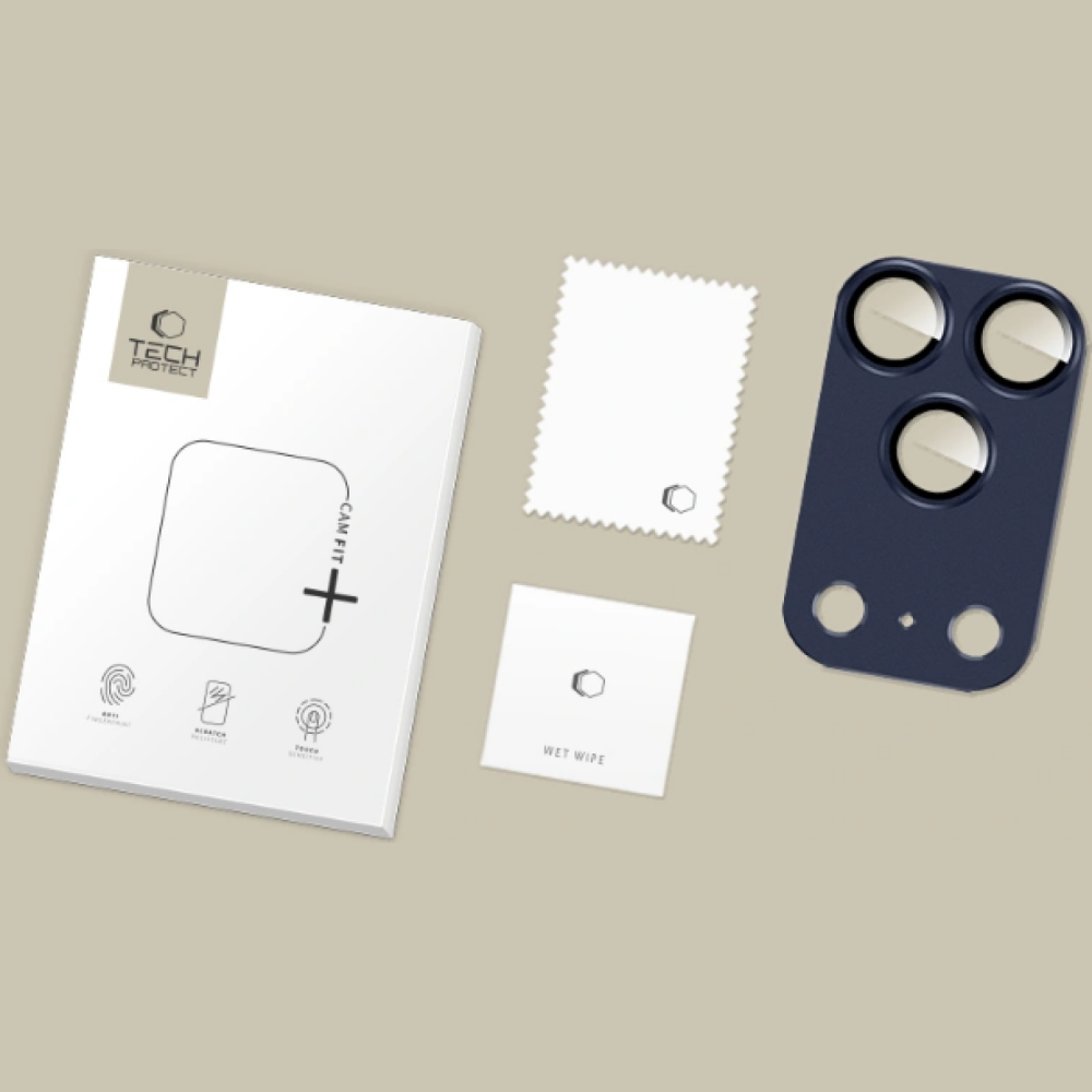 Tempered Glass με Κάλυμμα iPhone 17 Pro Max Tech-Protect CamFull Fit+ Αντιχαρακτικό Γυαλί Προστασίας για Φακό Κάμερας με Προστατευτικό από Αλουμίνιο - Deep Blue (5906302335541)