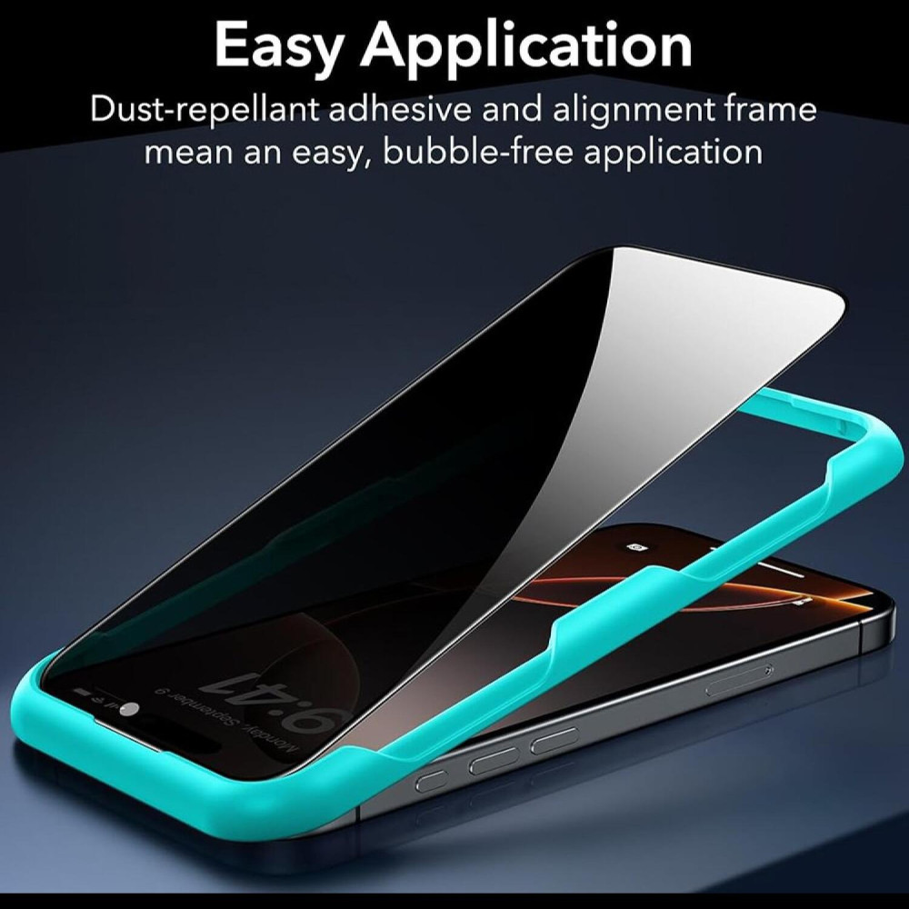 Tempered Glass iPhone 17 / 16 Pro ESR Classic Privacy Full Face Αντιχαρακτικό Γυαλί Προστασίας Απορρήτου Οθόνης 3 Τεμάχια - Black (4894240258750)