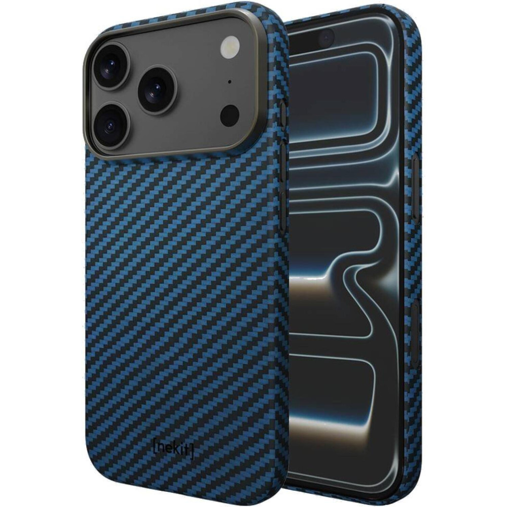 Θήκη iPhone 17 Pro Max Nekit Fiber Σκληρή με MagSafe Aramid Fiber 1mm 1500D Kevlar - Blue (8719246494611)