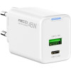 Φορτιστής Recci RC108E GaN Αντάπτορας με 1 x Type-C 45W / 1 x USB-A 18W & 1 x Καλώδιο Type-C σε Type-C 100cm - White (6955482532492)
