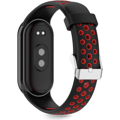 Λουράκι Xiaomi Smart Band 10 / 10 NFC / 9 / 9 NFC / 8 / 8 NFC Tech-Protect Iconband Air Σιλικόνης - Black / Red (5906302331369)