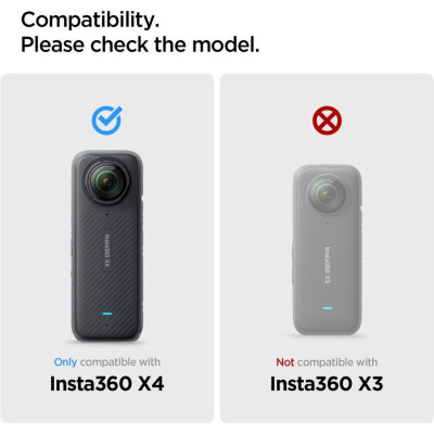 Tempered Glass Insta360 X4 Spigen GLAS.tR Slim Full Face Αντιχαρακτικό Γυαλί Προστασίας Οθόνης Αφής 2 Τεμάχια - Black (AGL09309)