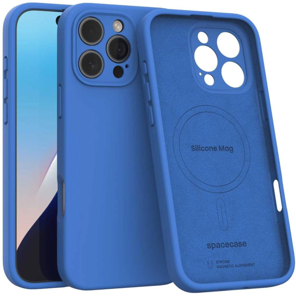 Θήκη iPhone 16 Pro Max Spacecase Silicone Mag Case Σιλικόνης με MagSafe - Blue (5905719111991)