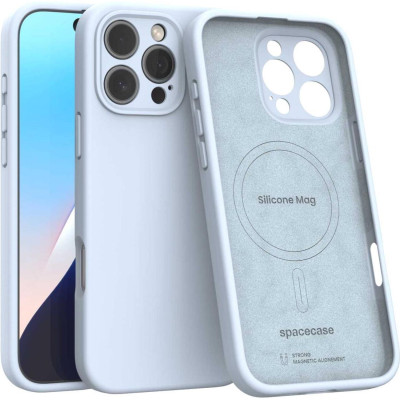 Θήκη iPhone 16 Pro Max Spacecase Silicone Mag Case Σιλικόνης με MagSafe - Baby Blue (5905719119409)