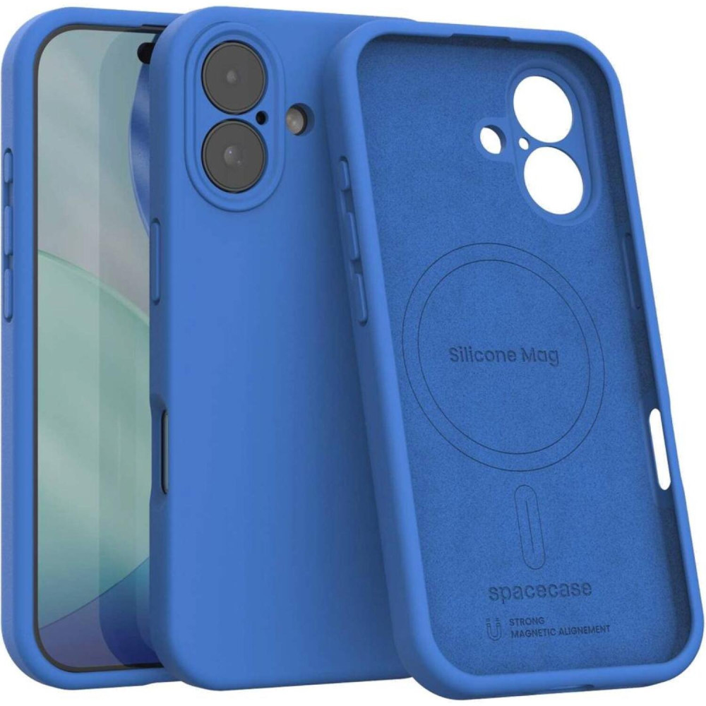 Θήκη iPhone 16 Spacecase Silicone Mag Case Σιλικόνης με MagSafe - Blue (5905719111915)