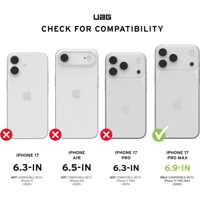 Θήκη iPhone 17 Pro Max UAG Plasma XTE Ανθεκτική με MagSafe & Kickstand - Black / Clear (11452811404G)