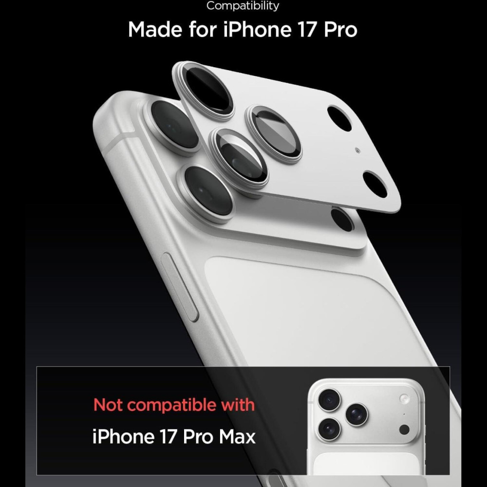Tempered Glass iPhone 17 Pro Spigen GLAS.tR EZ Fit OPTIK Pro XL Camera Lens Protector Αντιχαρακτικό Γυαλί Προστασίας για Φακό Κάμερας - Silver (AGL10647)